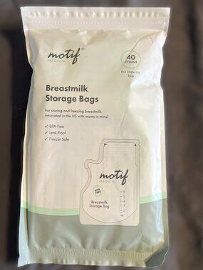 NEW 40-ct Motif Medical Breastmilk Storage Bags 8 oz - Breastmilk Freezer Bags